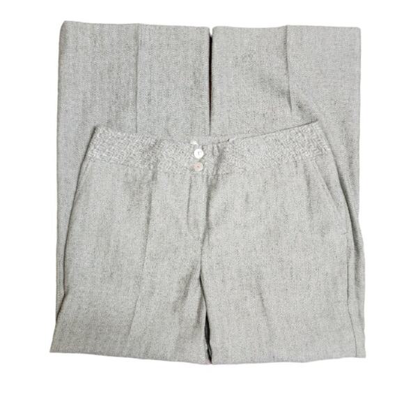 MADELEINE Linen Herringbone High Waist Wide-Leg Pants Size 12 - Picture 6 of 12
